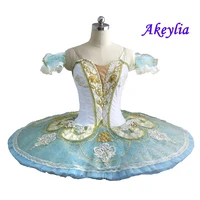 white blue platter tutu professional stage costume roymanda adult competiton performance ballerina pancake tutu paquita jn9097