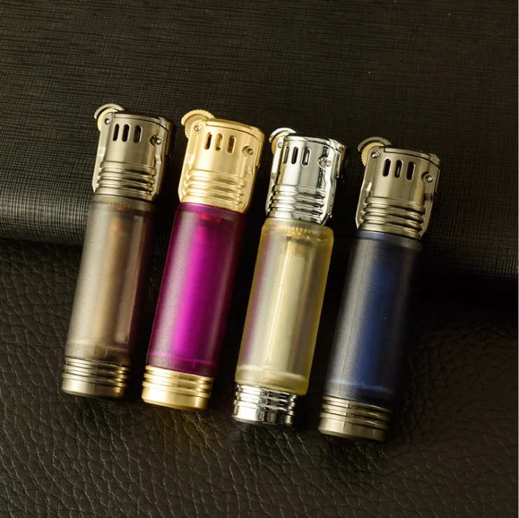 Керосиновая зажигалка цилиндрическая прозрачная масляная персонализированная