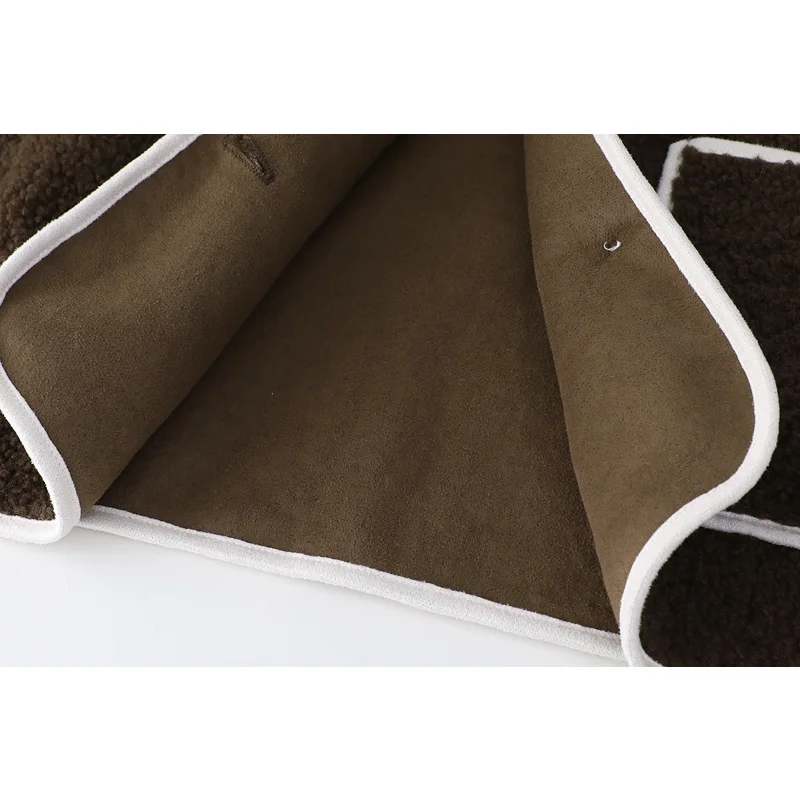 MOLAN Elegant Woman Lamb Wool Overcoat Vintage Thick Plus Loose Casual Loose Warm Short Parkas Jacket Sweet Female Chic Jacket