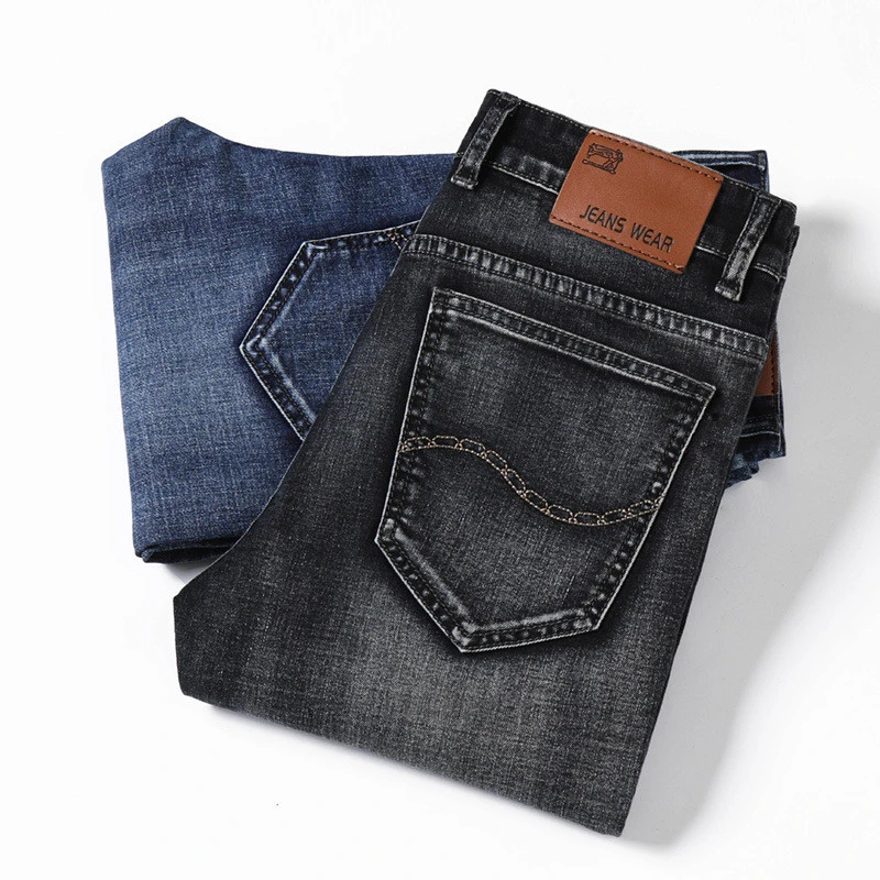 2020 Бизнес Джинсы мужские классические Стрейчевые зауженные джинсы Homme модные