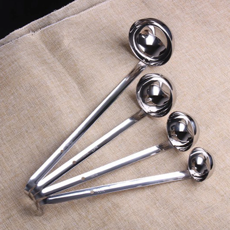 

Set of 4 Stainless Steel Soup Ladle 2 Ounce 4 Ounce 6 Ounce 8 Ounce Kitchen FAS6