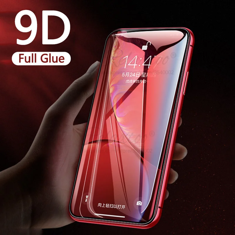 9D изогнутое полное Клей закаленное стекло для iphone XR протектор экрана защитное на