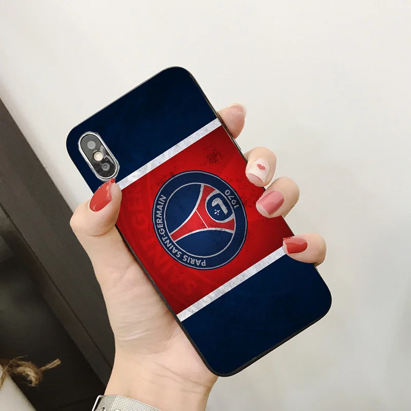 Чехол для телефона FC Париж PSG iphone XR 11 Pro XS Max X 5 5S черный DIY мягкий чехол Mbappe SE 7 8 6 6S