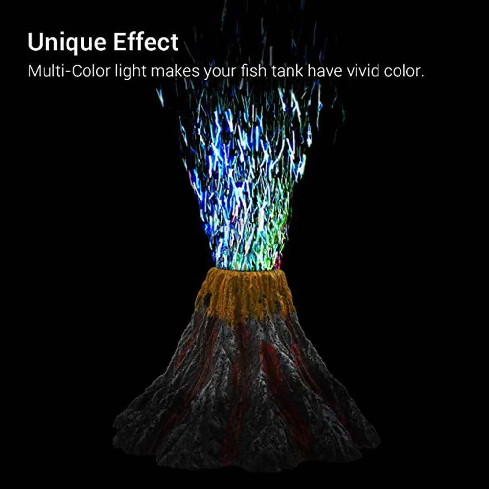 

Air Bubbler Decorations Aquarium Volcano Ornament Kit for Fish Tank Aquarium Air Bubbler with LED night Light