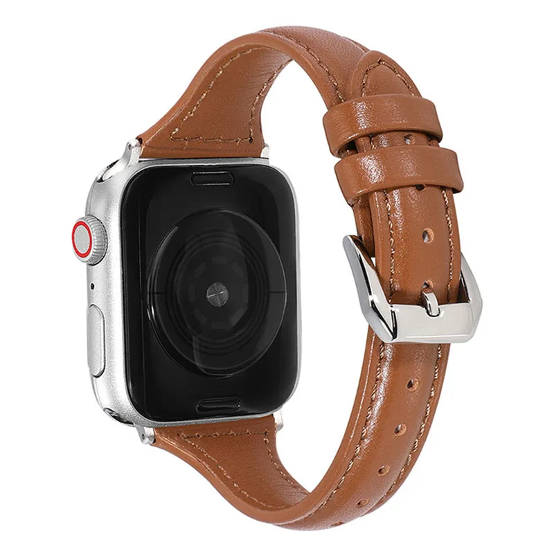 Ремешок BEAFIRY из натуральной кожи для Apple Watch 44 мм 42 40 38 фотоэлемент iWatch SE Series 6 5 4 3
