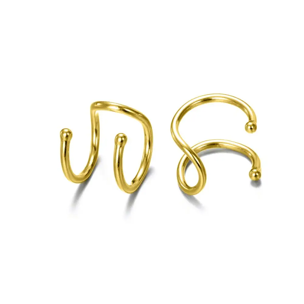 Клипса для ушей из нержавеющей стали в стиле панк-рок серьги-каффы без пирсинга