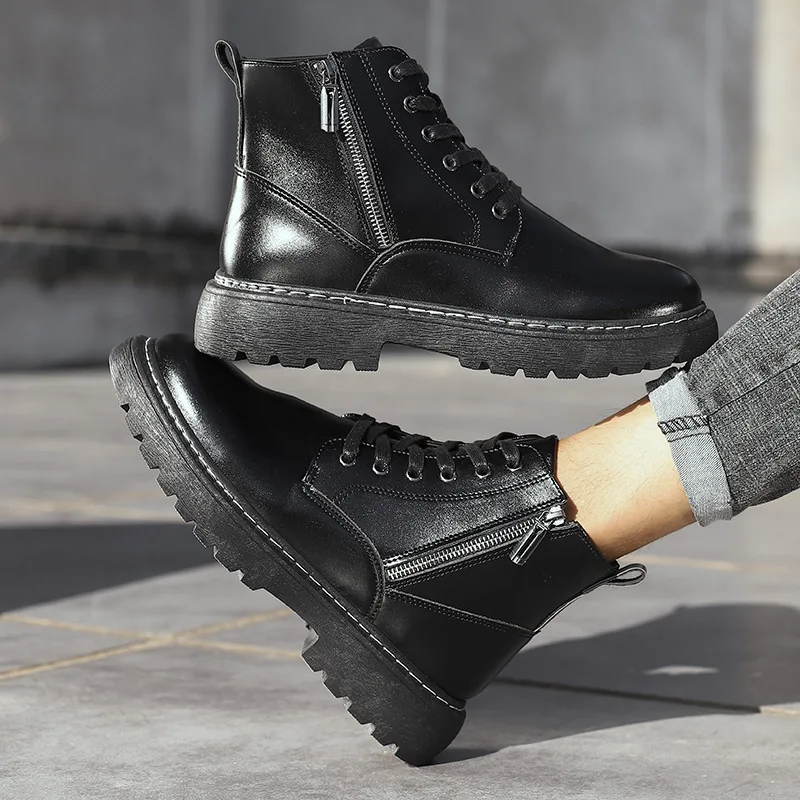 

Man Ankle Cover Solid Black 2020 Winter Boots Fashion Shoes