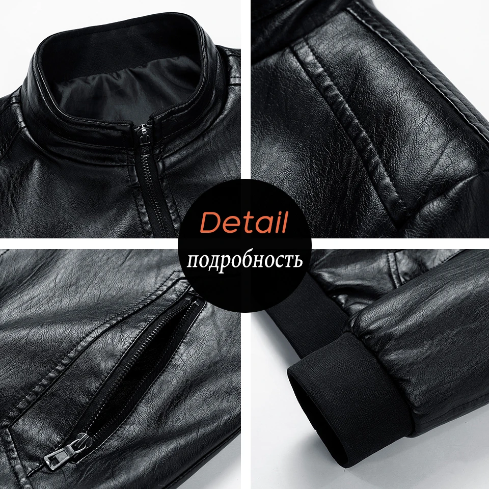 

7XL Men 2020 New Autumn Business Casual Warm Motorcycle Leather Jacket Coat Men Fashion Leather Jackets
