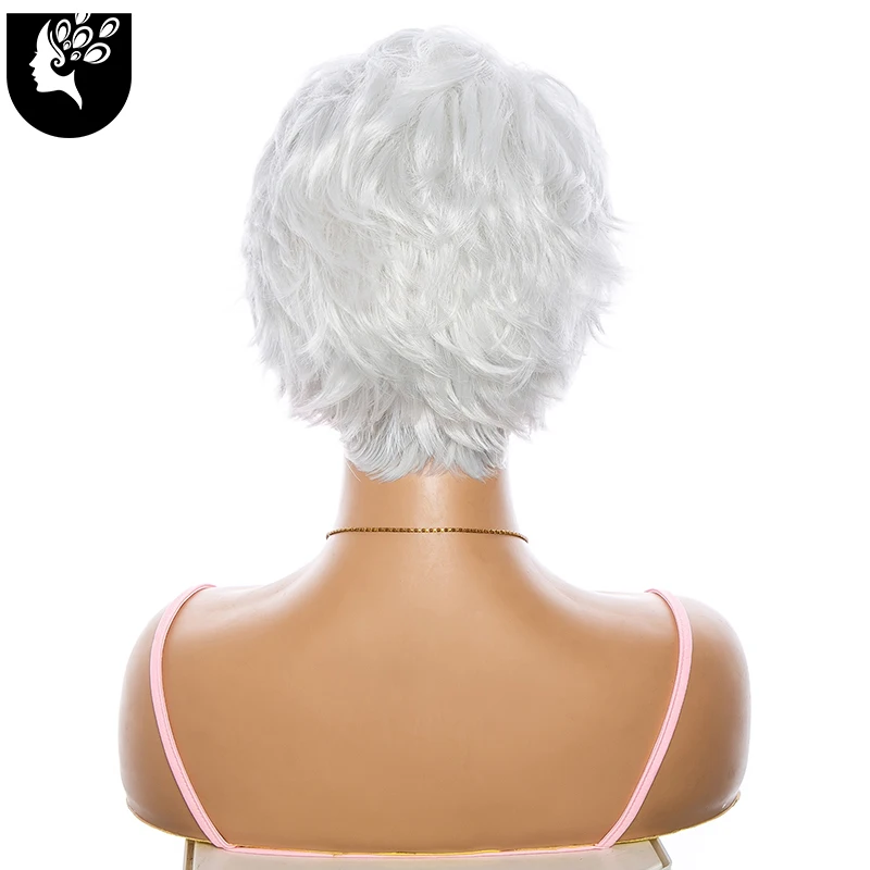 Короткие синтетические парики стрижка Пикси прямые волосы для белых женщин