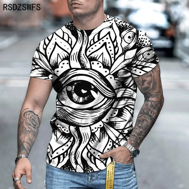 

2021 Summer 3D Printing T-Shirt Creative Imagination Man's Short Sleeves Trendy Menswear Entleman Style Design Casual Tshirt Top