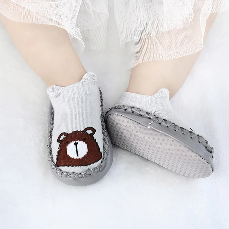 

Children Anti-slip Shoes Newborn Baby Girl Cotton Non-slip Floor Socks Baby Boy Rubber Sole Cartoon Indoor Socks Infant Shoes