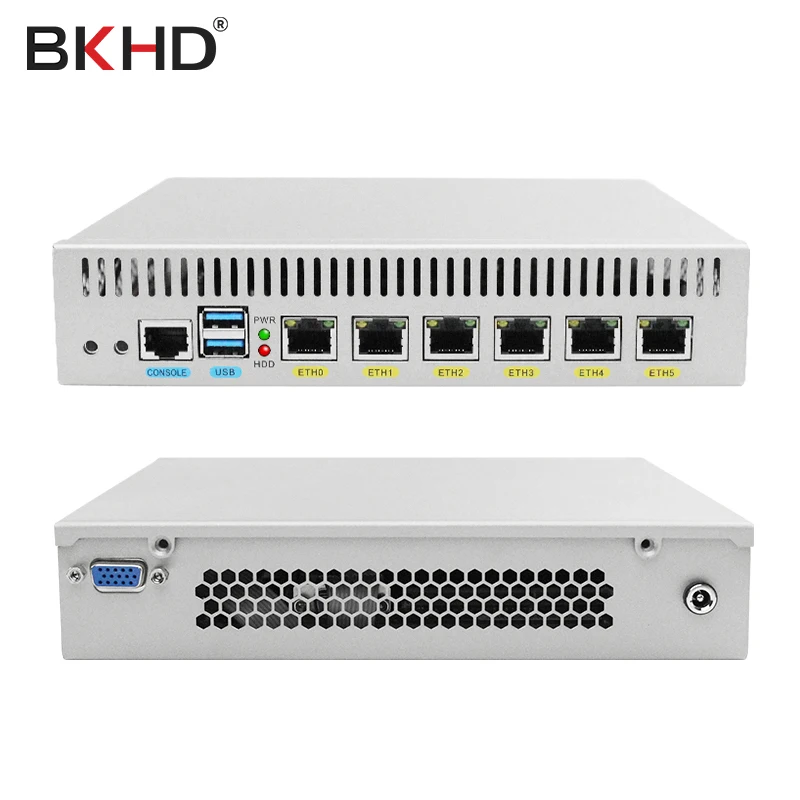 BKHD Firewall Mikrotik Pfsense VPN Network Security Appliance Router PC DDR4 Core I3 7100U I5 7200U I7 7500U