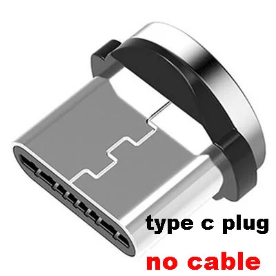 Магнитный usb-кабель для передачи данных с поворотом на 360 градусов, 3 в 1, зарядный кабель для iPhone X, 7, 8, 6, для samsung, Xiaomi, светодиодный кабель для быстрой зарядки - Color: Only type c Plug