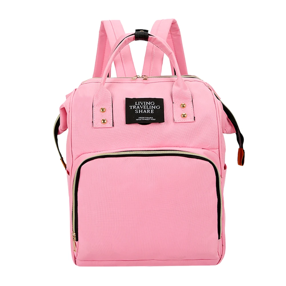 Pink Новая сумка для подгузников, сумка для подгузников для мам, сумка для подгузников для мам, женский рюкзак для подгузников, большая вместительность, водонепроницаемая сумка на плечо для путешествий, забота о ребенке - Цвет: Pink