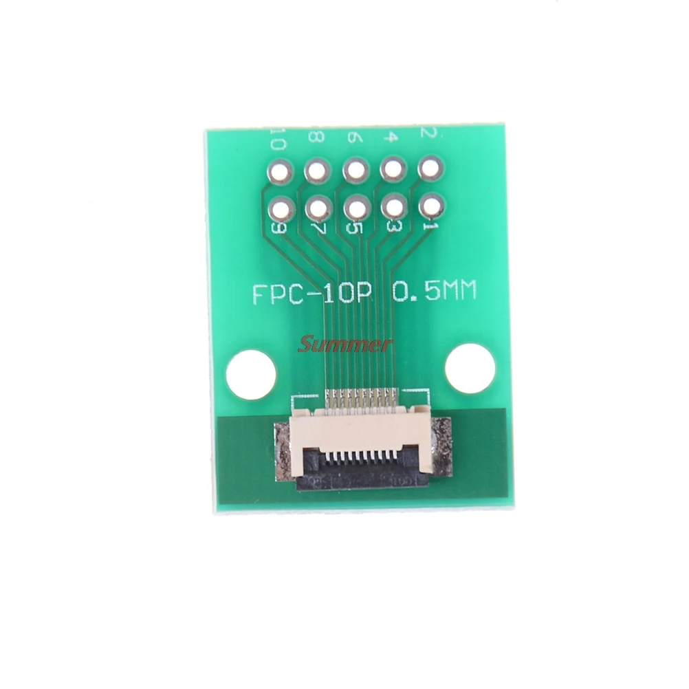 

Bedicated DIP PCB Board FPC FFC Cable 10PIN 0.5 mm SMT Adapter to 2.54 mm 1.00 inch pitch through hole pitch Connectors