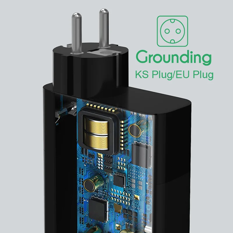 URVNS 4-портовый 161 Вт GaN 2 Pro USB C адаптер питания USB-C PD 100 и USB-A 22 5 KS/EU зарядное