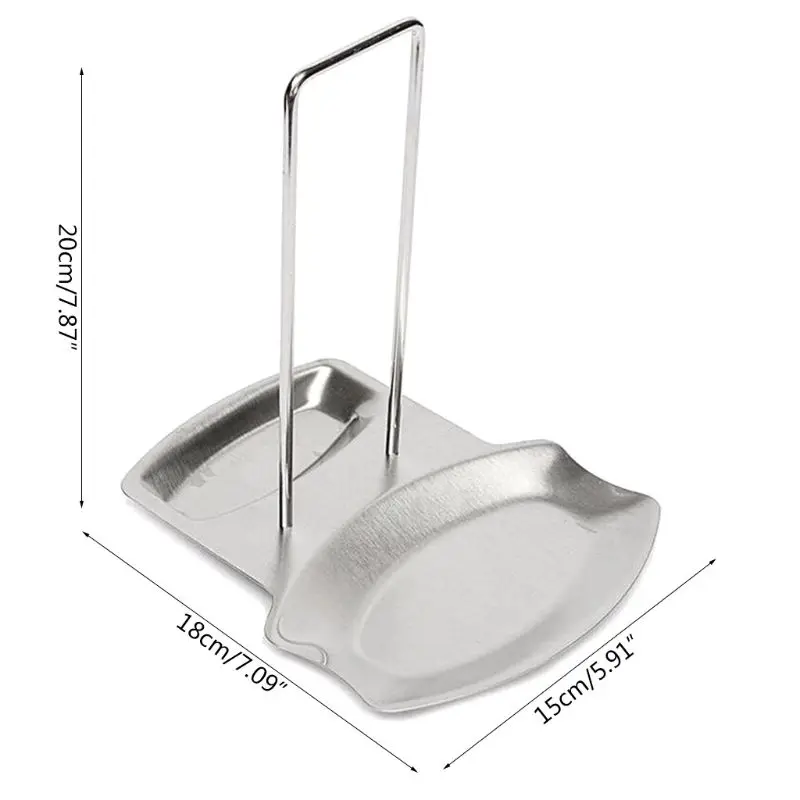 

Spoon Stand Holder Stainless Steel Pan Pot Cover Lid Rack Stove Organizer Storage Kitchen Accessories