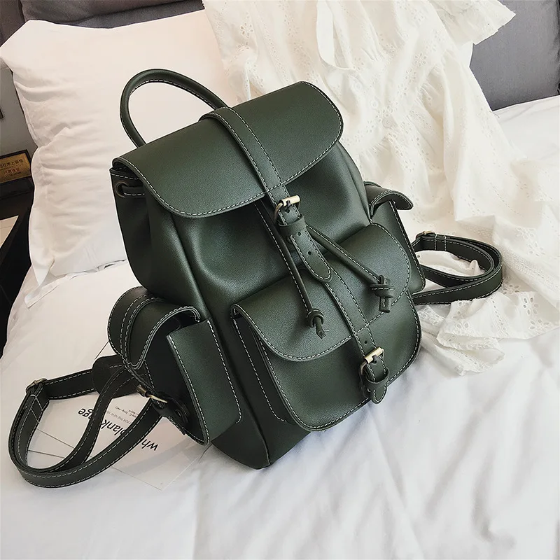 Стильный кожаный рюкзак для путешествий женская сумка Минималистичная