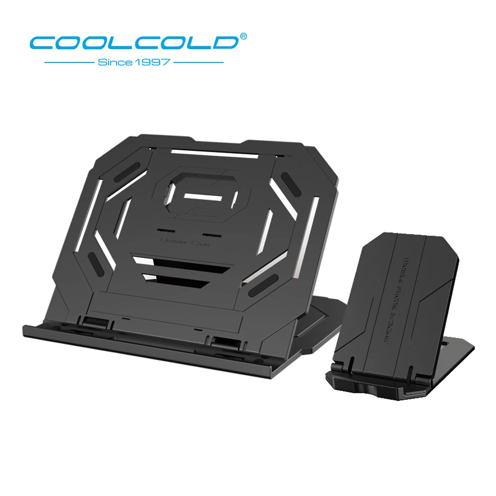 Black COOLCOLD подставка для ноутбука вращающаяся на 360 ° регулируемая охлаждающая подставка для ноутбука портативный складной кронштейн для ноутбука поддержка планшета для 12-15 дюймов - Цвет: Black