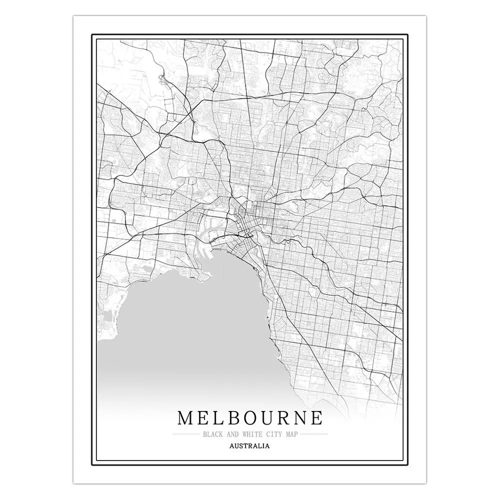 Австралийская креативная городская карта абстрактные картины на холсте