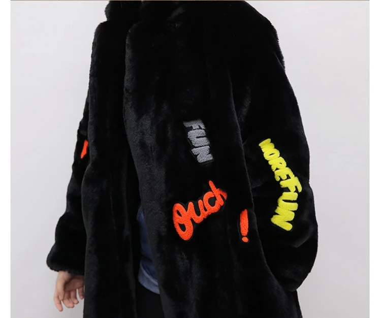 Женская куртка из кроличьего меха свободная теплая плюшевая искусственного