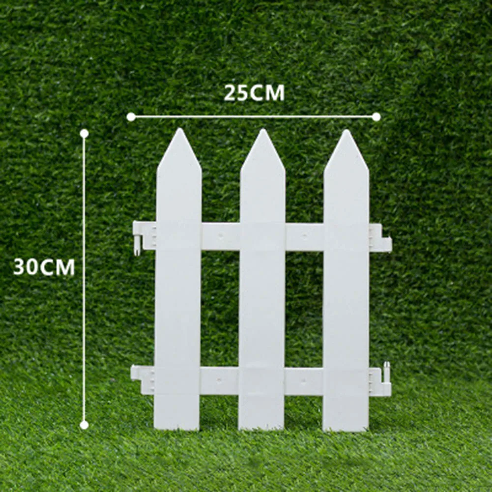 White Plastic Garden Fence Border Decoration Plant Flower Protect For Yard Lawn Edging Flower Bed Christmas Tree Decorative images - 6