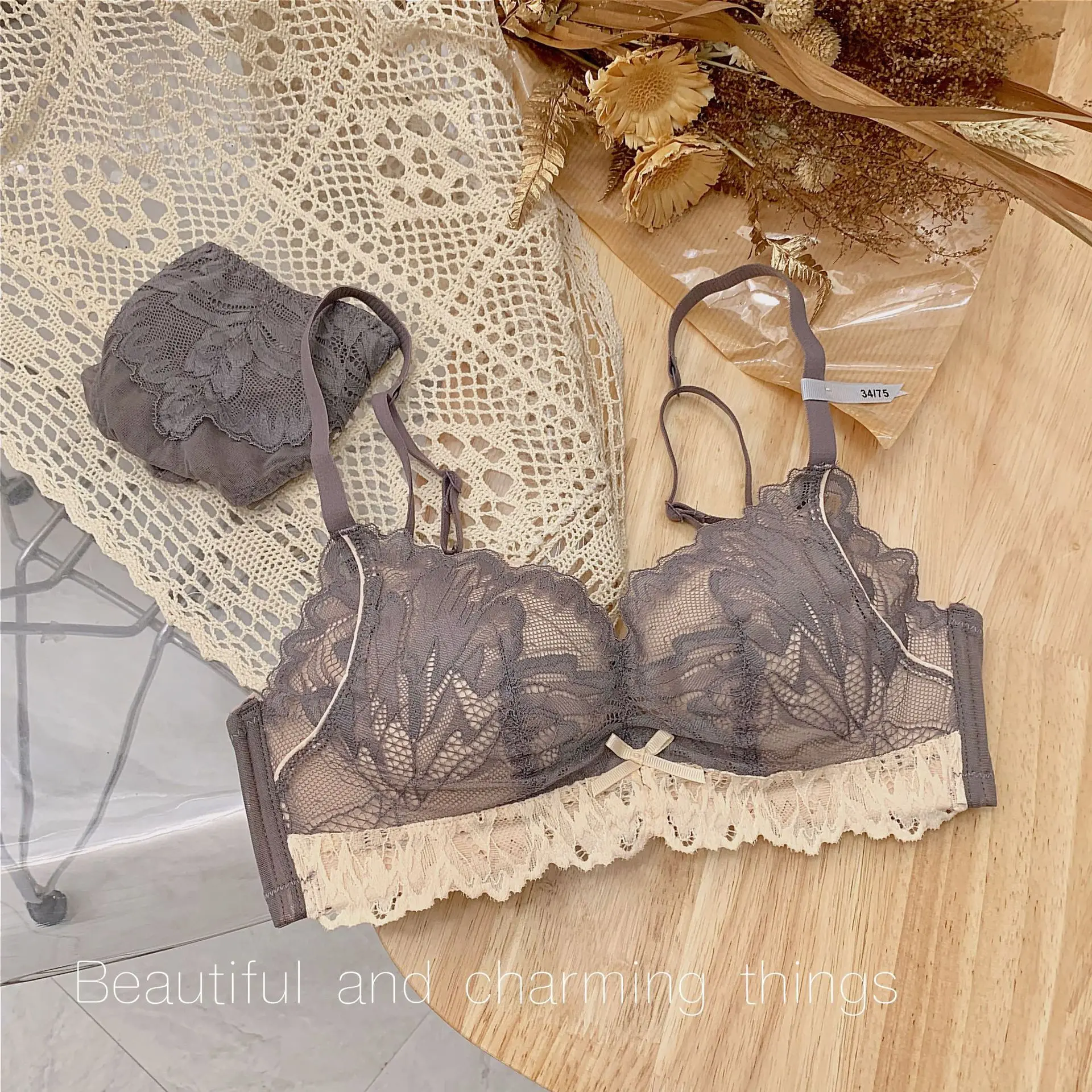 panties set  bra and underwear set  lingerie sets  lingerie femme    Seamless  Cotton  Modal  Full Cup  Adjusted-straps