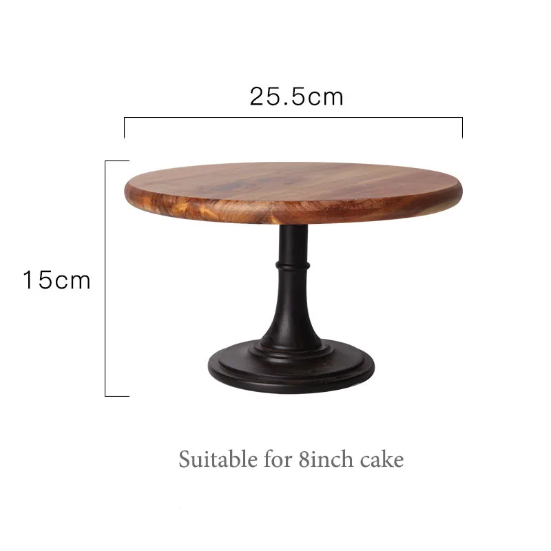 

KINGLANG Wooden Tall Foot Cake Plate European Wedding Party Shooting Photos Solid Wood Tray Dessert Cake Rack