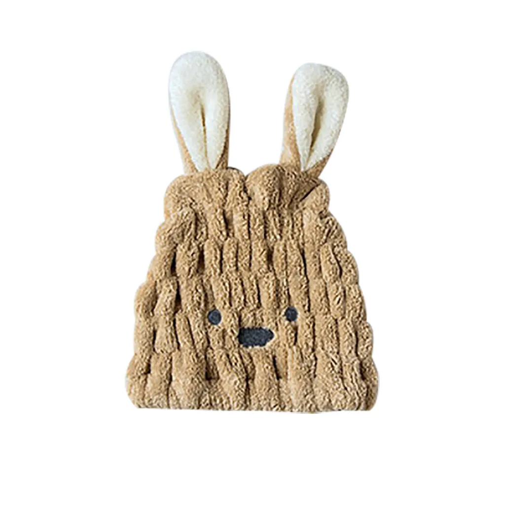 Коралловая бархатная шапочка для сухих волос с медведем тюрбан из микрофибры