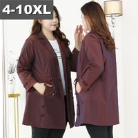 4 10xl extra large size womens autumn 2021 new windbreaker jacket mid length coat ladies plus 5xl 7xl
