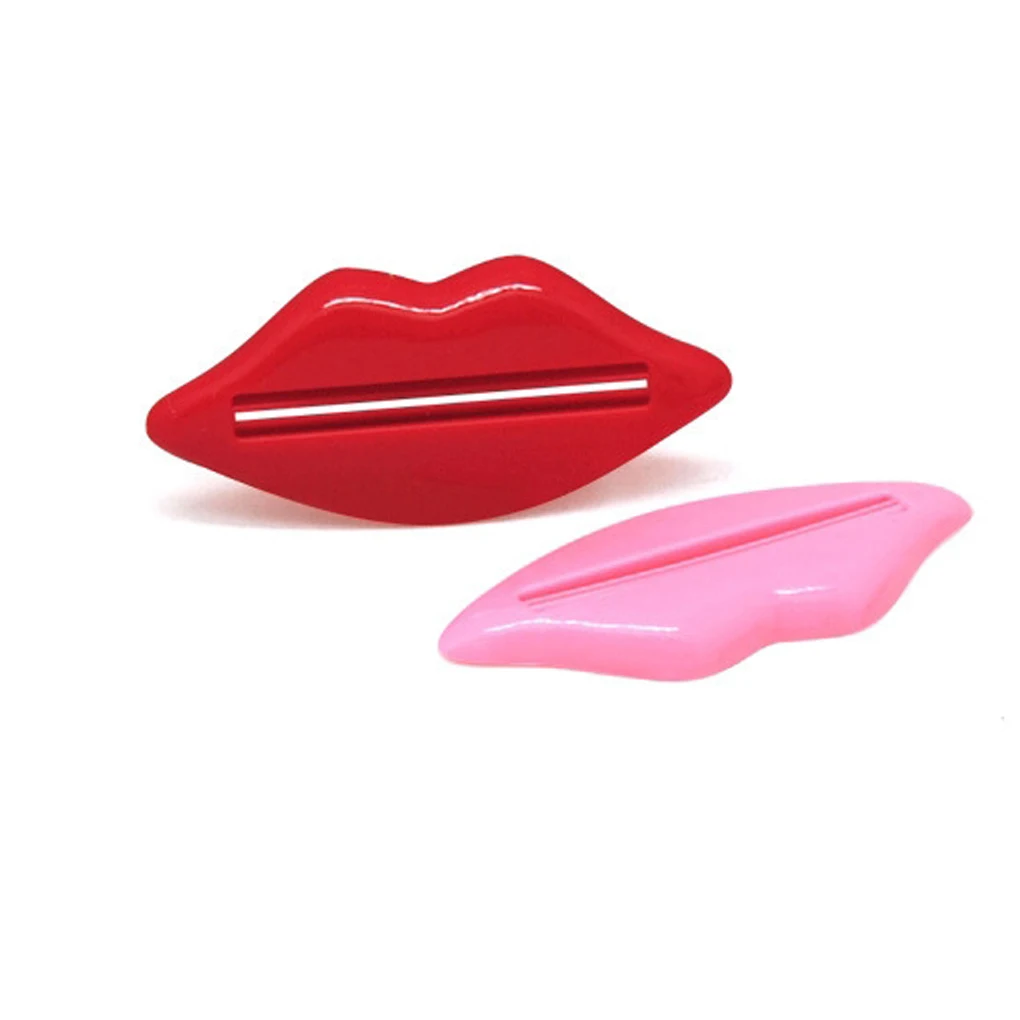 

Random Color Lip Shape Toothpaste Tube Face Wash Cleaning Foam Cream Roller Squeezer Dispenser ABS Clip