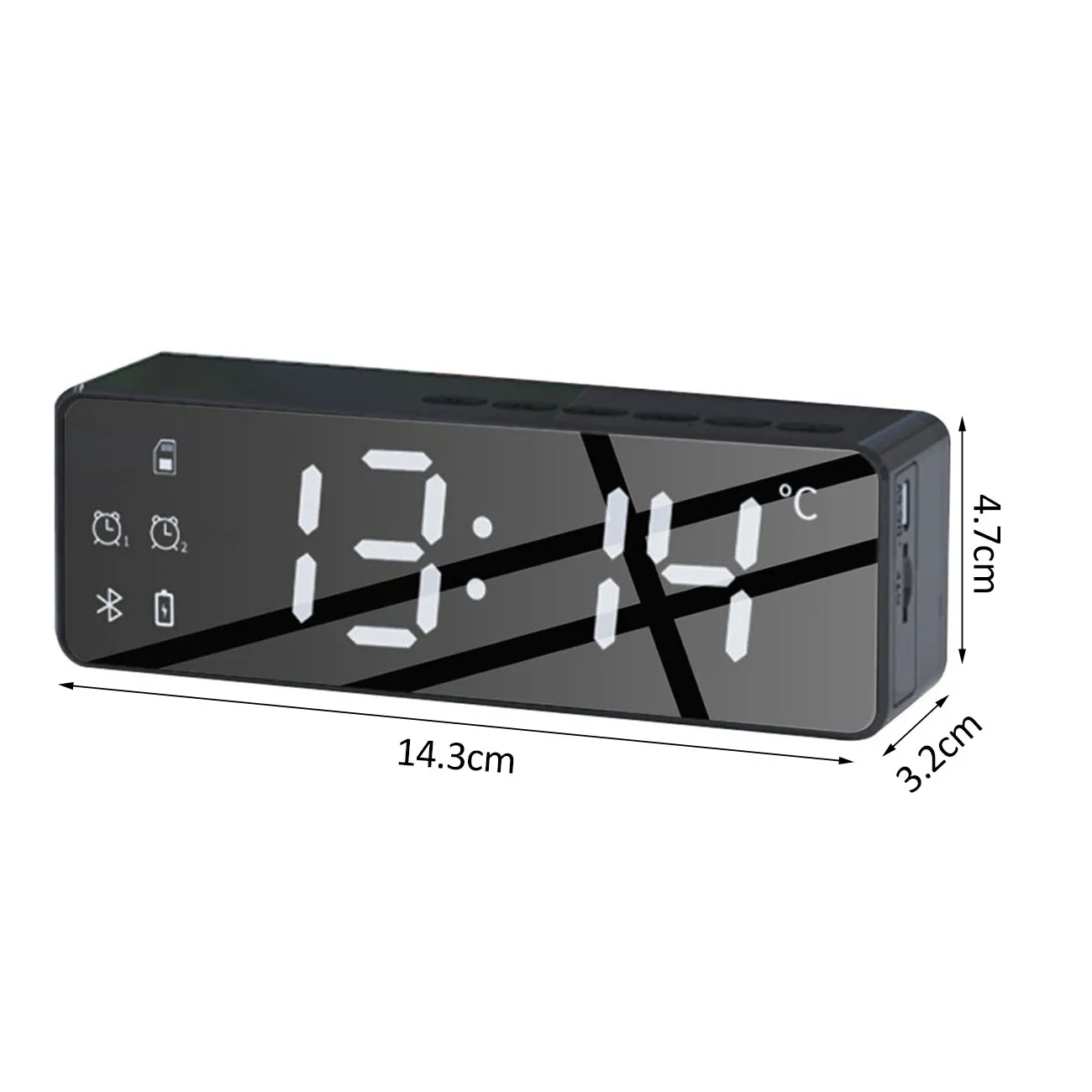 

Wireless Bluetooth Speaker FM Radio Sound Box Desktop Alarm Clock Subwoofer Music Player TF Card Bass Speaker Boom For Xiaomi