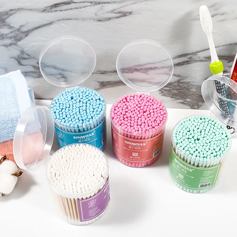 Ватные палочки с двойной головкой ватные из хлопка мягкие ресницы для губ