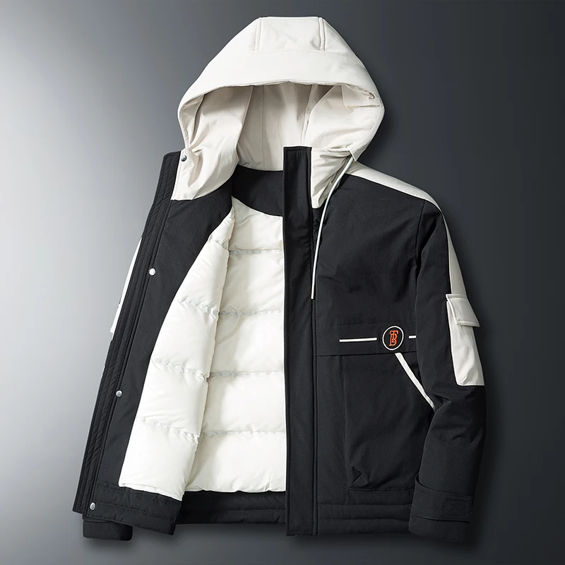 Winter men down jacket new 90% white duck down casual fashion high quality large white eider  windbreaker jacket for men