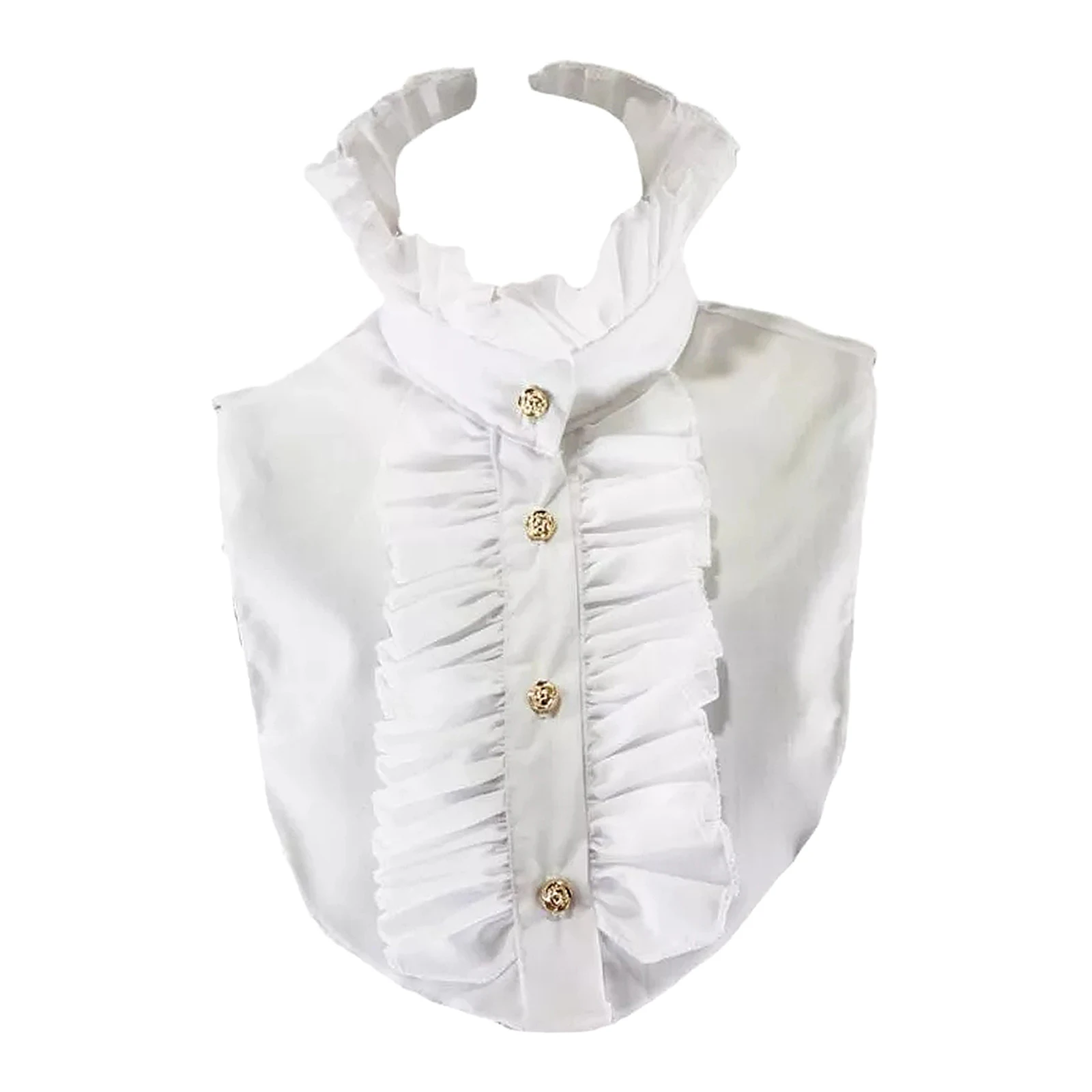 

Women Ruffles False Collar Half Shirt Blouse Detachable Fake Stand Dickey Collar