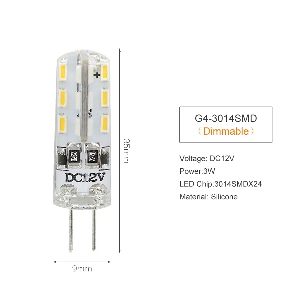 T1 Мини G4 светодиодный лампы 3W 5W 6W DC12V 3014 2835 5730 SMD COB светильник лампы заменить галогенные G4 лампы - Испускаемый цвет: T1