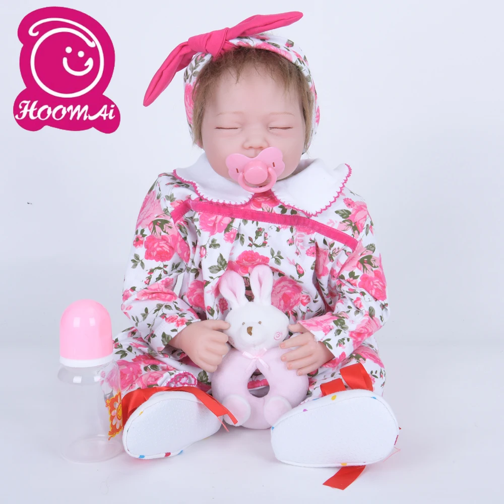 

22"55CM Classic Popular Realistic Rooted Mohair Newborn Doll Soft Silicone Vinyl Lifelike Reborn Baby Dolls Toys for Children