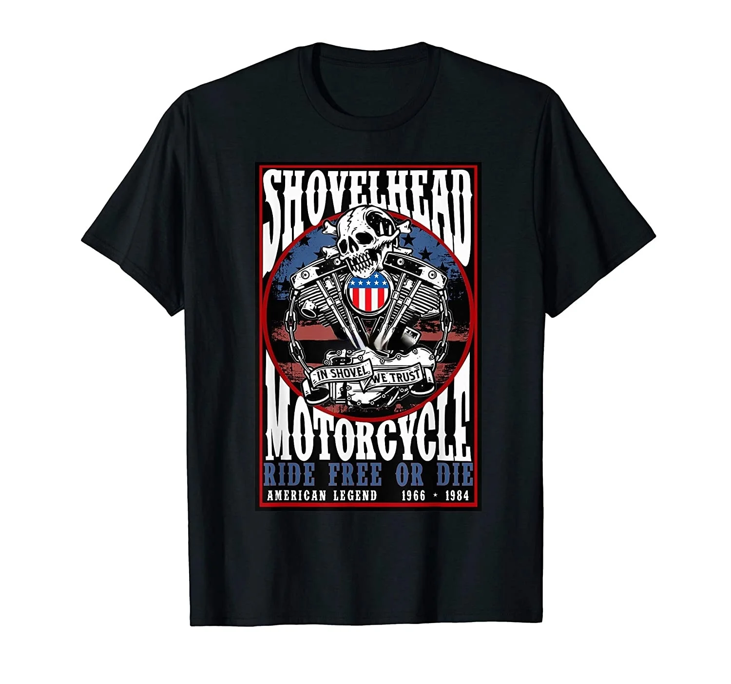 

Классическая винтажная мотоциклетная футболка 70-х в стиле ретро Shovelhead 1966-1984
