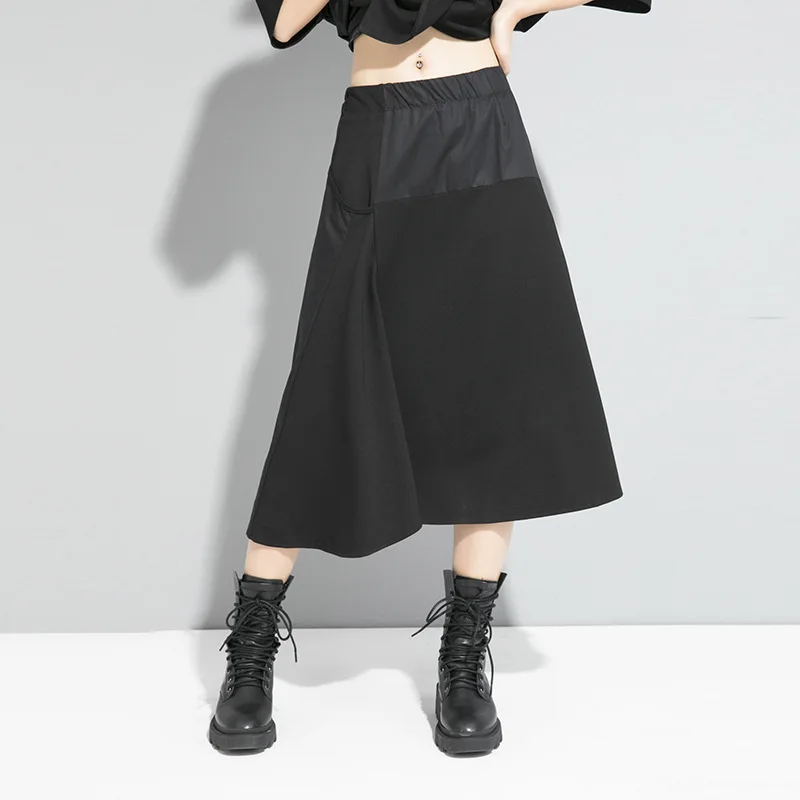 Женская короткая юбка летняя Свободная большого размера с индивидуальными