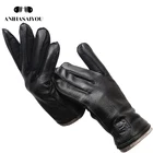 Мужские перчатки из 100% натуральной кожи, теплые зимние мужские кожаные перчатки, зимние перчатки с мягкой подкладкой для мужчин, высококачественные кожаные перчатки men-8011A