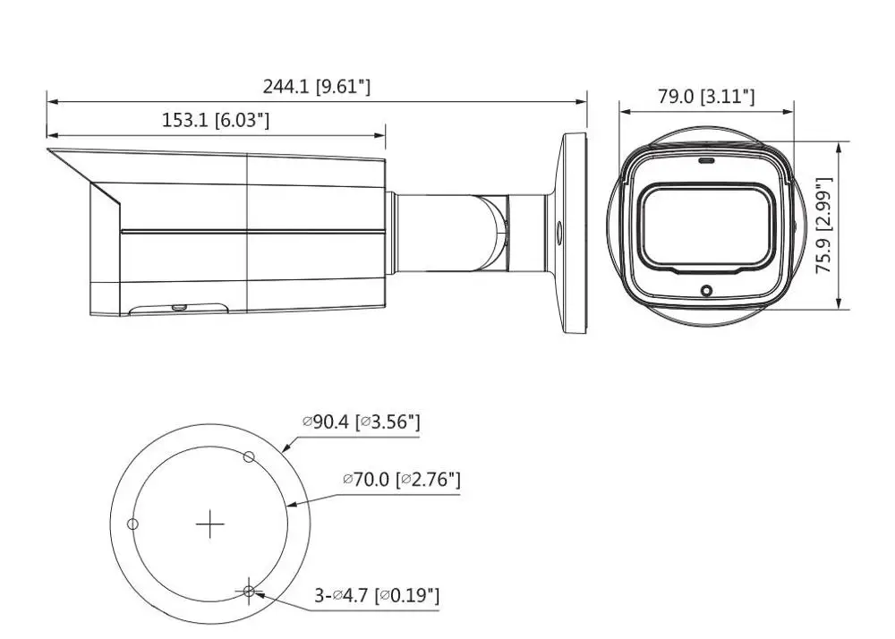 Dahua IP camera IPC-HFW5241T-ASE 2MP WDR IR Bullet AI Network Camera support ePOE | Безопасность и защита