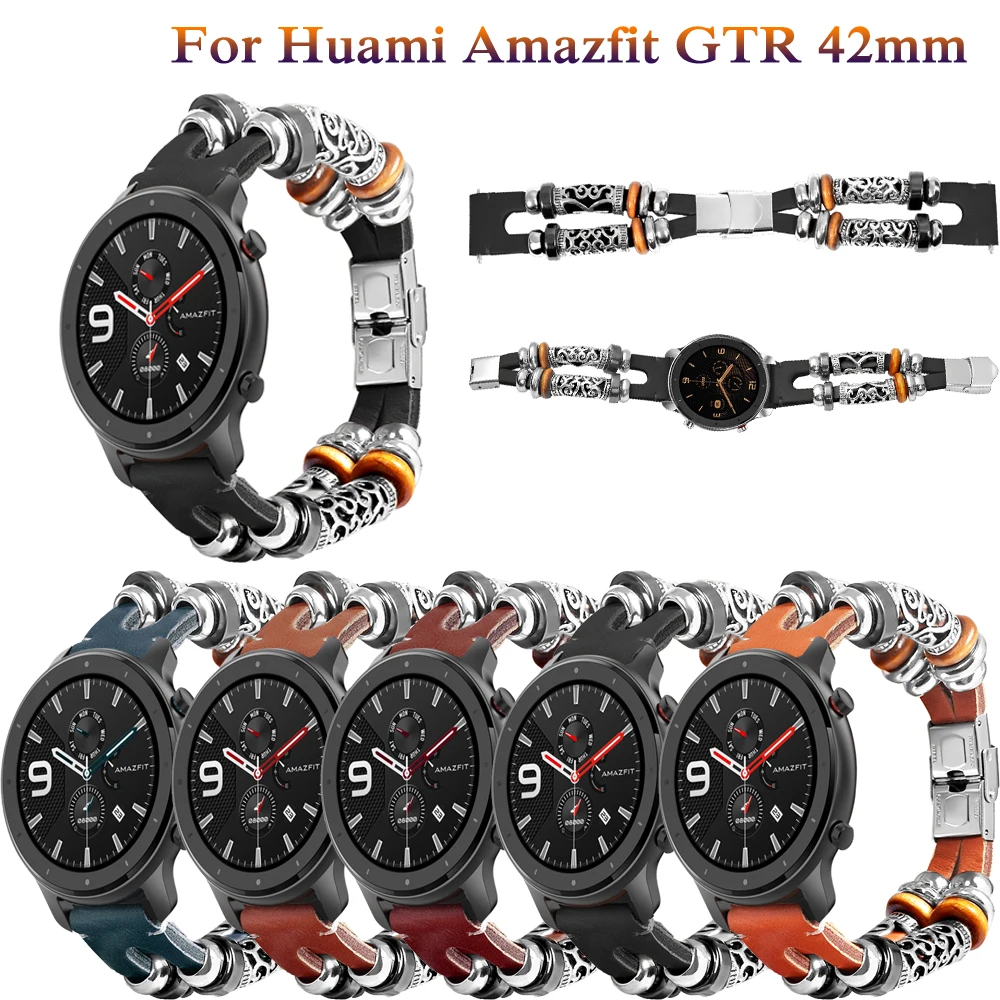 

Ремешок для часов Xiaomi Huami Amazfit GTS GTR, 42 мм, кожаный