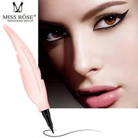 miss rose feather smooth waterproof eyeliner fast dry carbon black sweat proof fluent non smudge fine pen head makeup tool