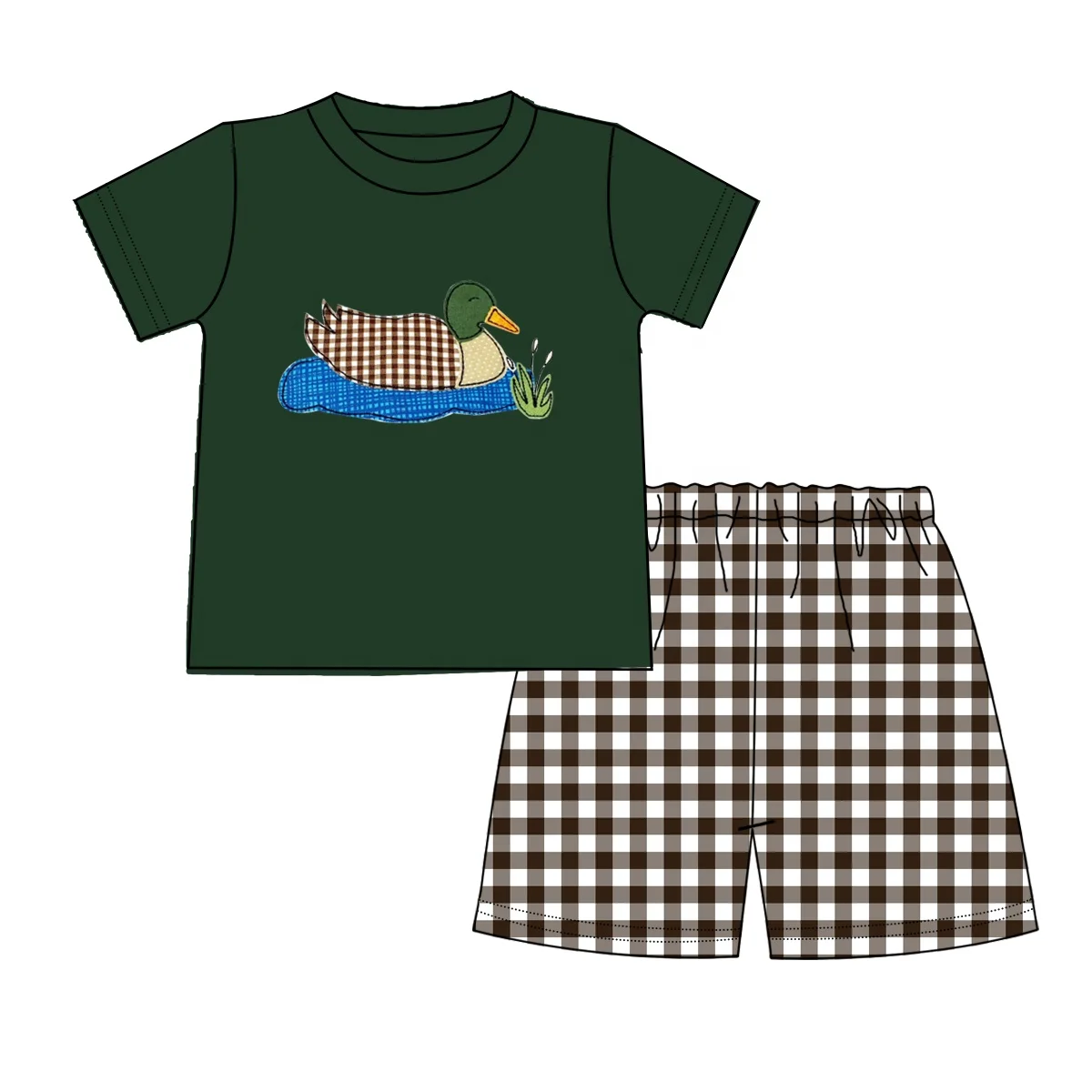 Летняя одежда темно-синий топ с коротким рукавом и шорты принтом сухих веток для