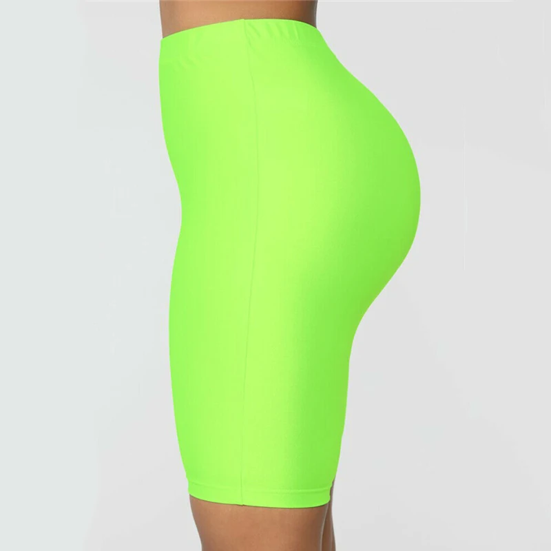 Шорты женские спортивные облегающие с завышенной талией Однотонные эластичные