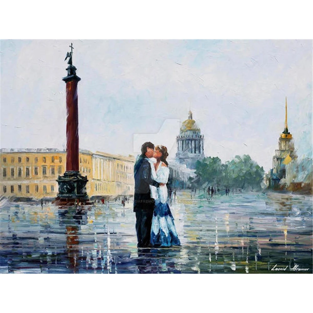 

Kiss In St. Petersburg DIY 3D Full Mosaic Embroidery Painting Complete Kit Home Decor Christmas Gift Kit