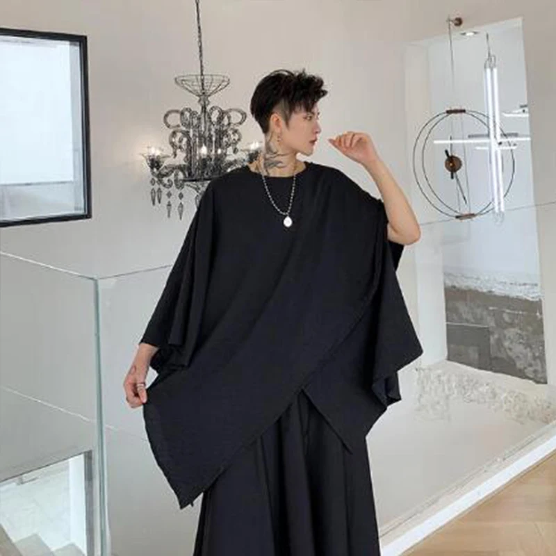 Футболка мужская оверсайз в стиле панк/хип хоп цвет черный/белый винтажная