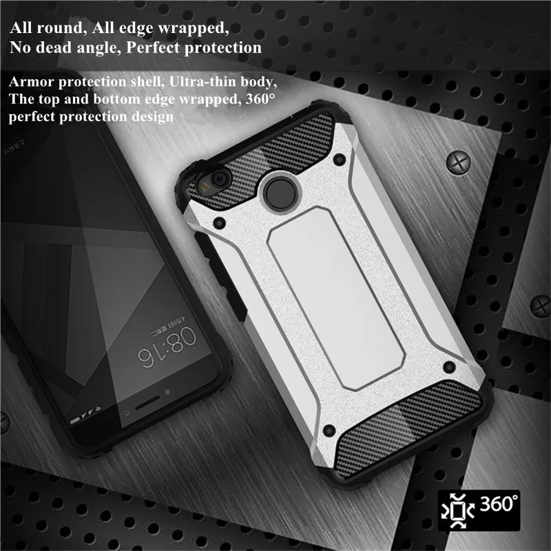 Чехол для Xiaomi Redmi 4X случае Роскошные Броня Гибридный ударопрочный Жесткий PC+ TPU Прочный Влияние для Redmi 4X Примечание 5 7 Pro 4X4 Чехол