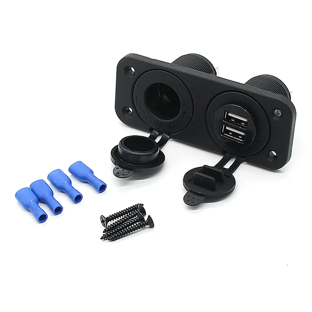 

12V Dual USB Автомобильное зарядное устройство розетка для автомобильного прикуривателя с разъемом 12V для Зарядное устройство Мощность адаптер ...