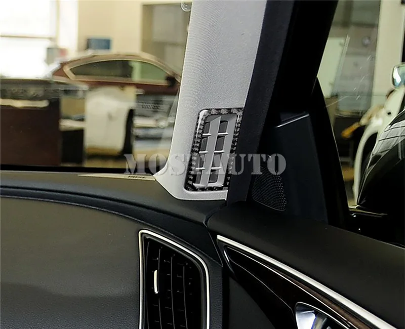 

For Infiniti Q50 Carbon Fiber Front Pillar Air Vent Outlet Trim Cover 2013-2020 2pcs Car Accessories Interior Car Decor Car Trim